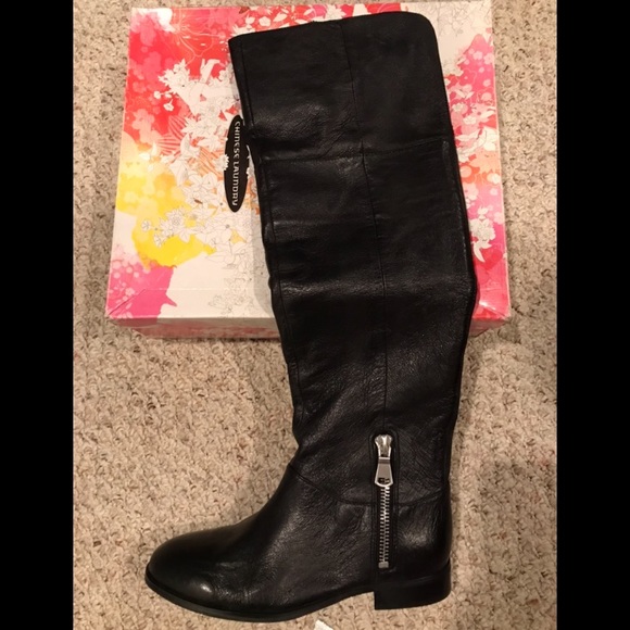 Chinese Laundry Shoes - Knee high, black leather boots.